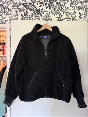 Cozy Black Sherpa Puffer Jacket by